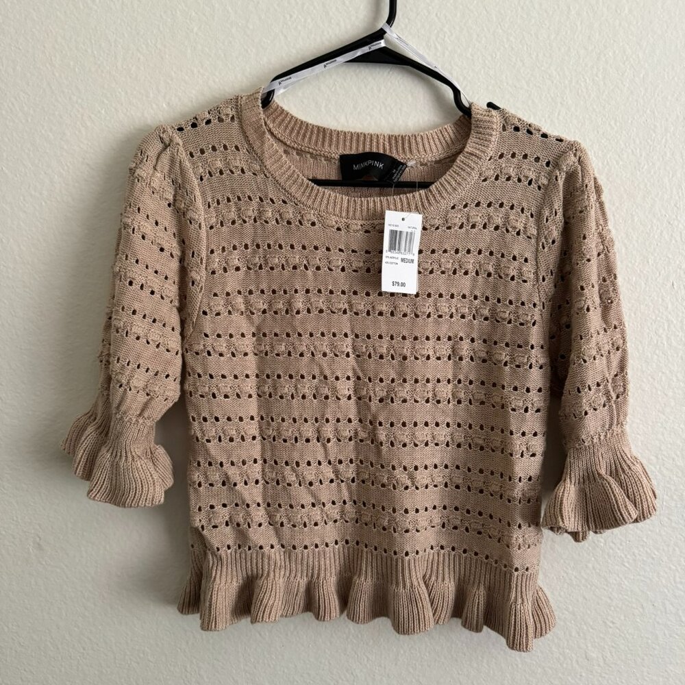 MinkPink Peplum Blouse Medium Pink